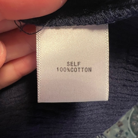 Cotton Bleu blue & white comfy short sleeve top size small - Picture 5 of 5